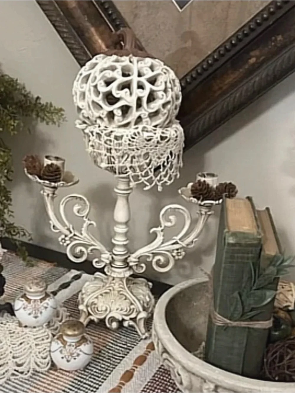 Vintage Style Shabby Chic French Country Candle Holder Candelabra